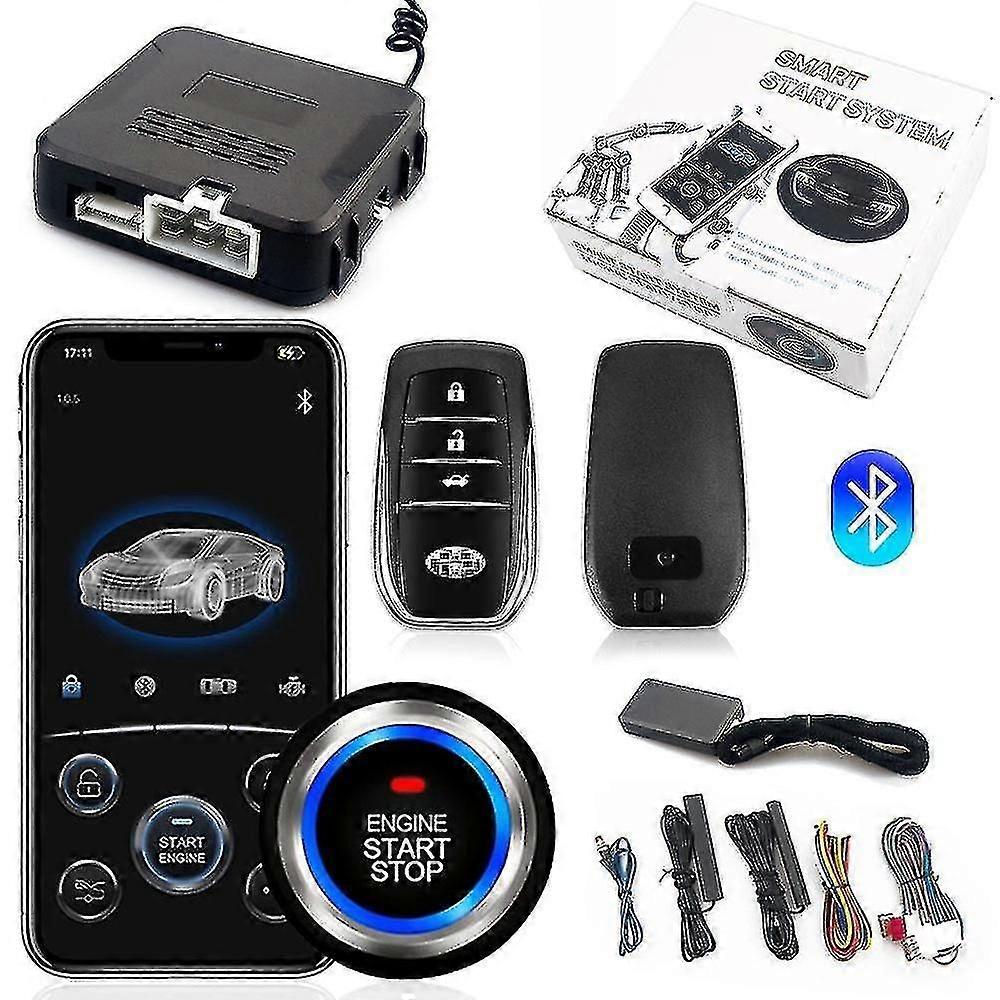 Universal car remote start kit with mobile app and PKE control