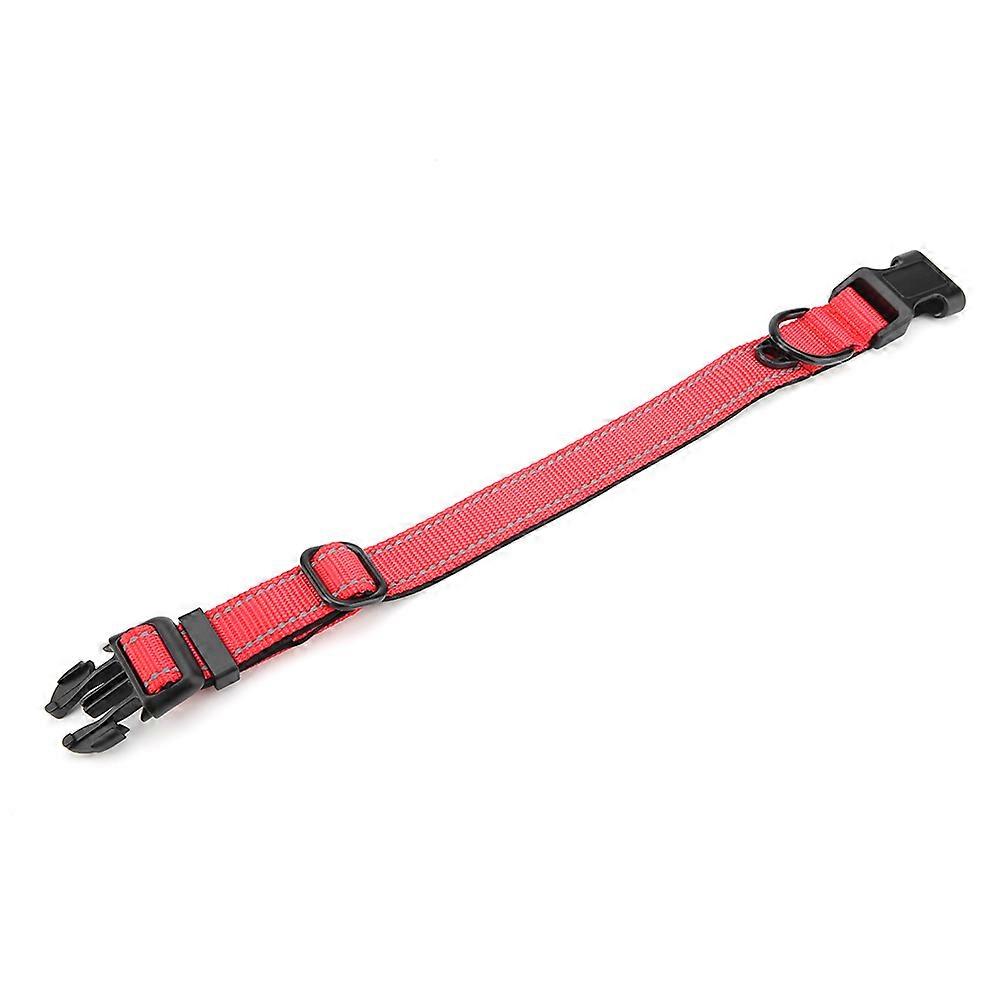 Reflective Nylon Dog Collars Adjustable Safe Pet Collar for Small Medium Large Dogs(Red L)