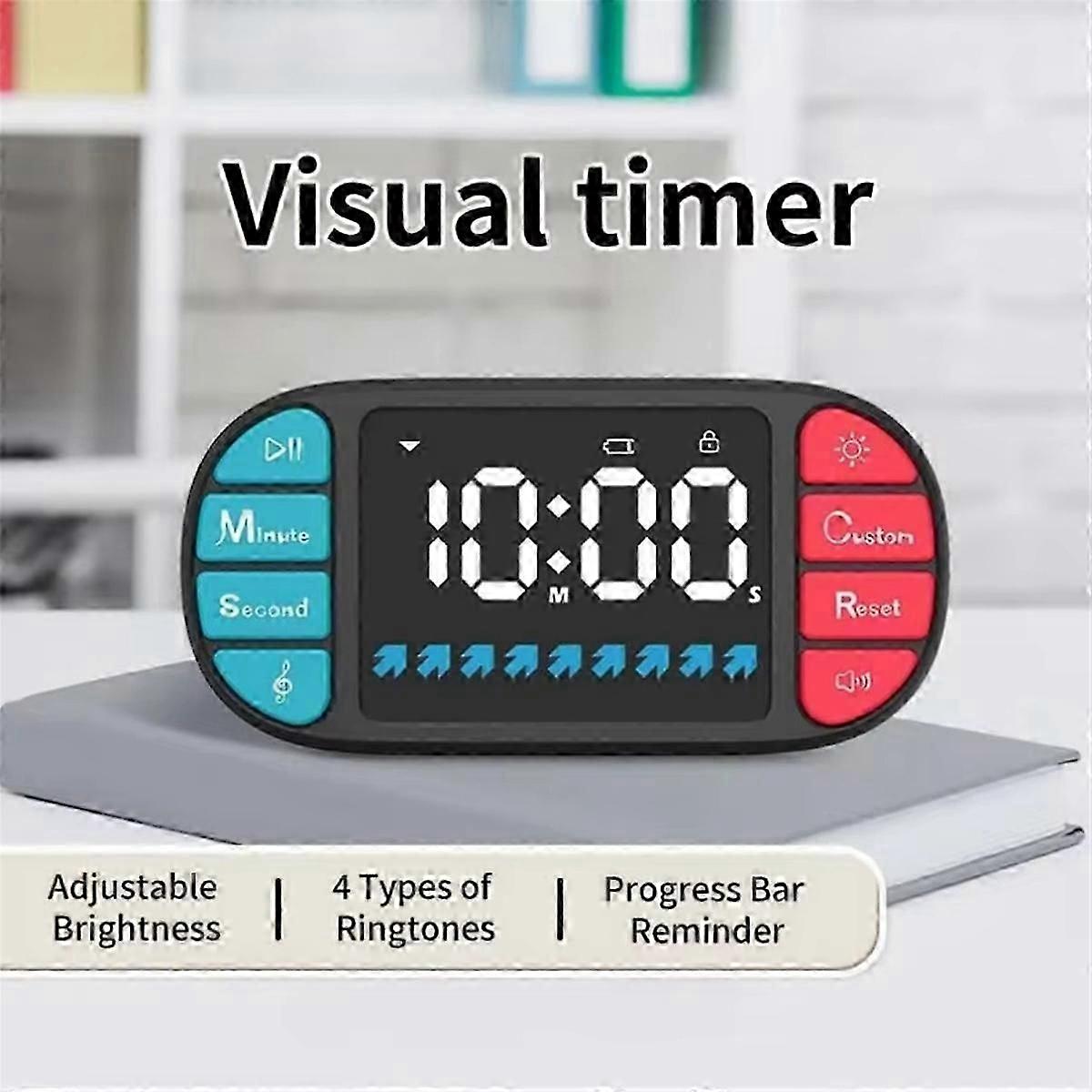 Kids Timer Shaped Like Gamepad Console Fun Educational Countdown Clock Adjustable Time LED for Stud