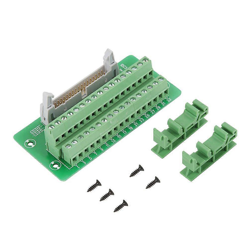 IDC34P 34Pin Male Header Breakout Board Terminal Block Connector PLC Interface with Bracket