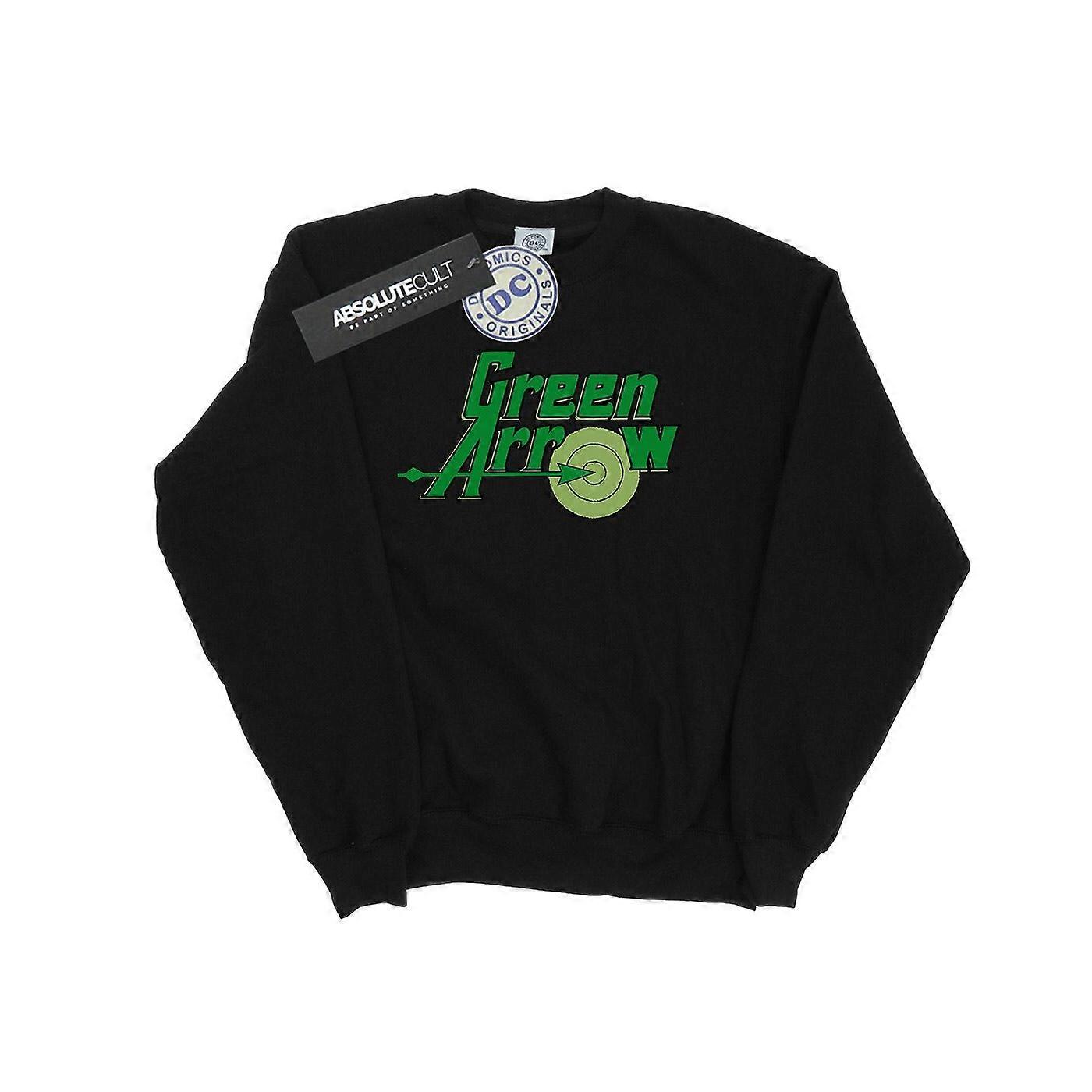 Moletom com Logo de Texto em Seta Verde para Homens da DC Comics