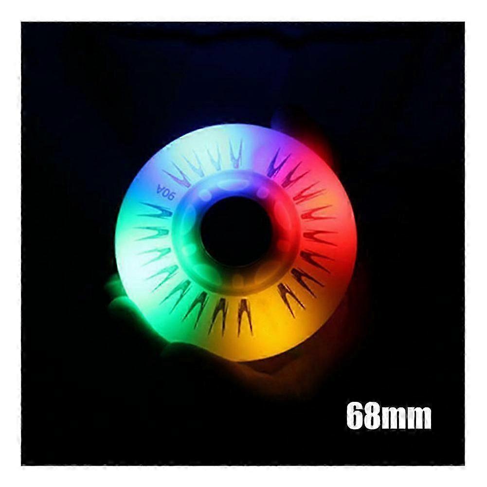 4-Pack Flash Inline Skate Wheels with LED Lights - 90A Hardness for Smooth UK Skating Adventures