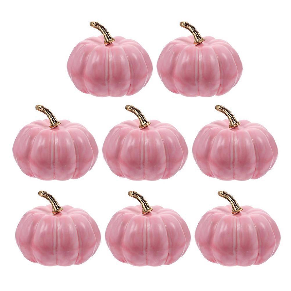 Foams Pumpkin Artificial Pumpkins Decorative Model for Decoration 8Pcs Pink