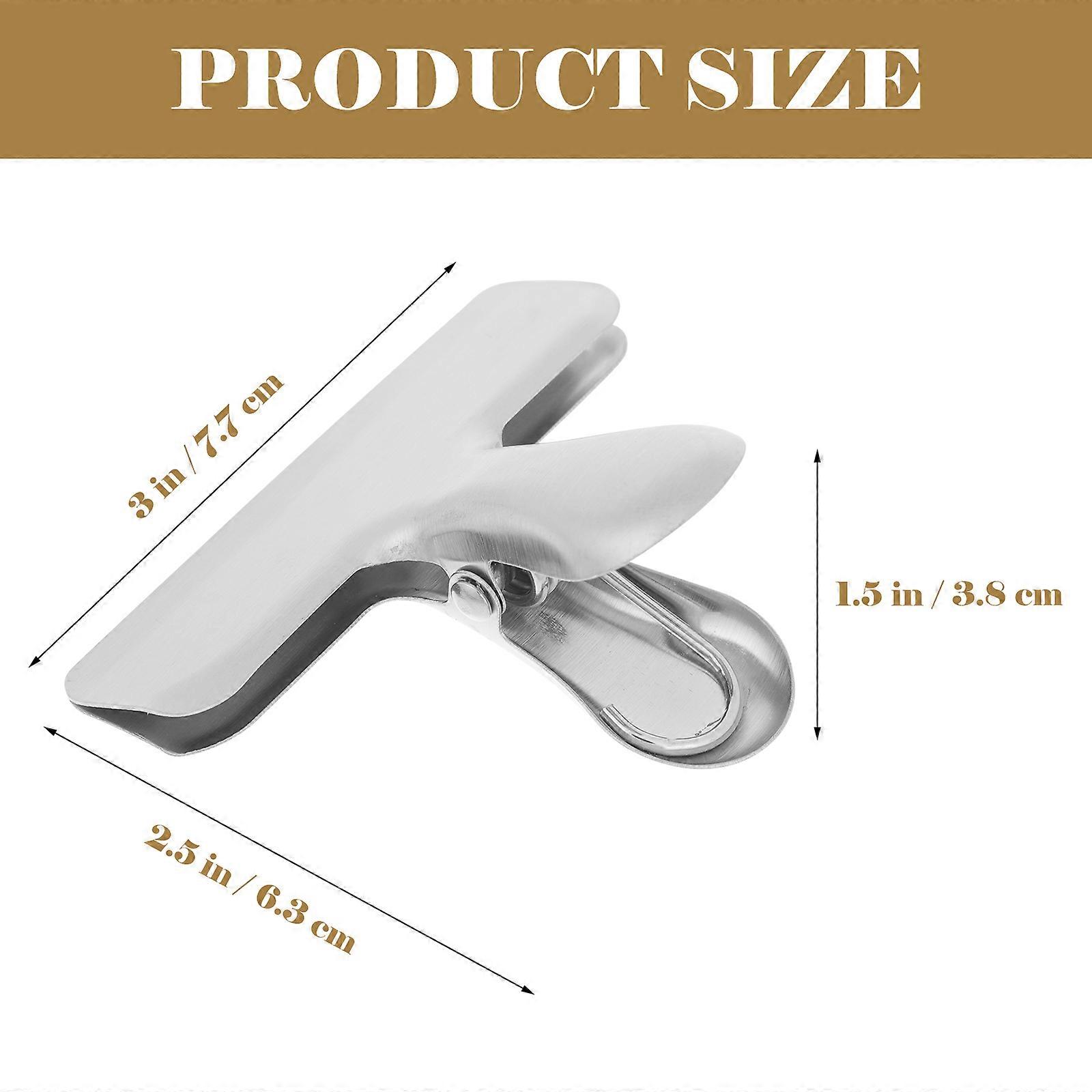 Stainless Steel Bag Clips for Fresh-Keeping with 6Pcs Multipurpose Sealing Clips