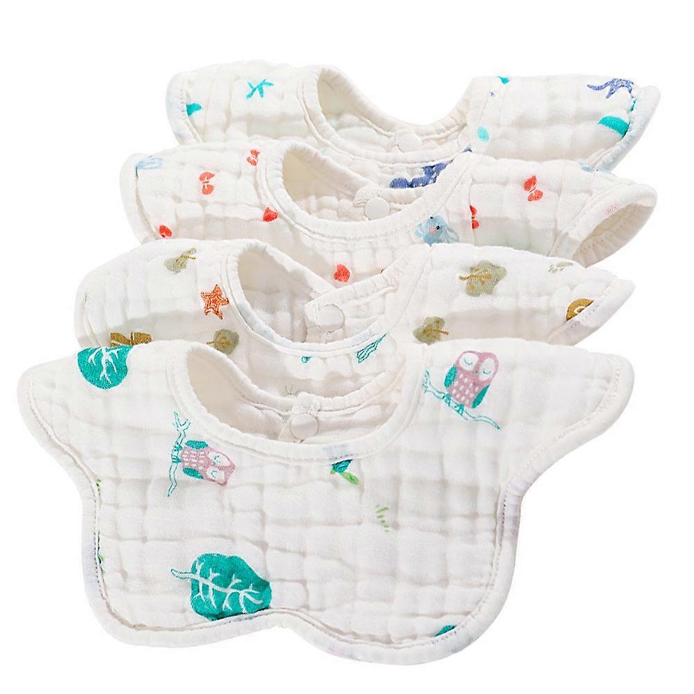 Cotton Drool Bibs For Babies White Breathable Adjustable Keeps Baby's Clothes Dry