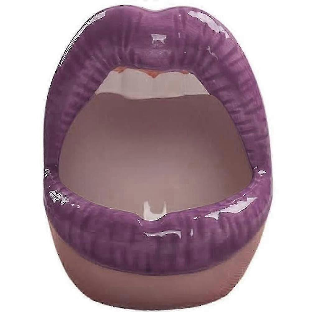 Creative Ceramic Ashtray Cigar Ash Holder Big Lips Shape Decoration For Home Office