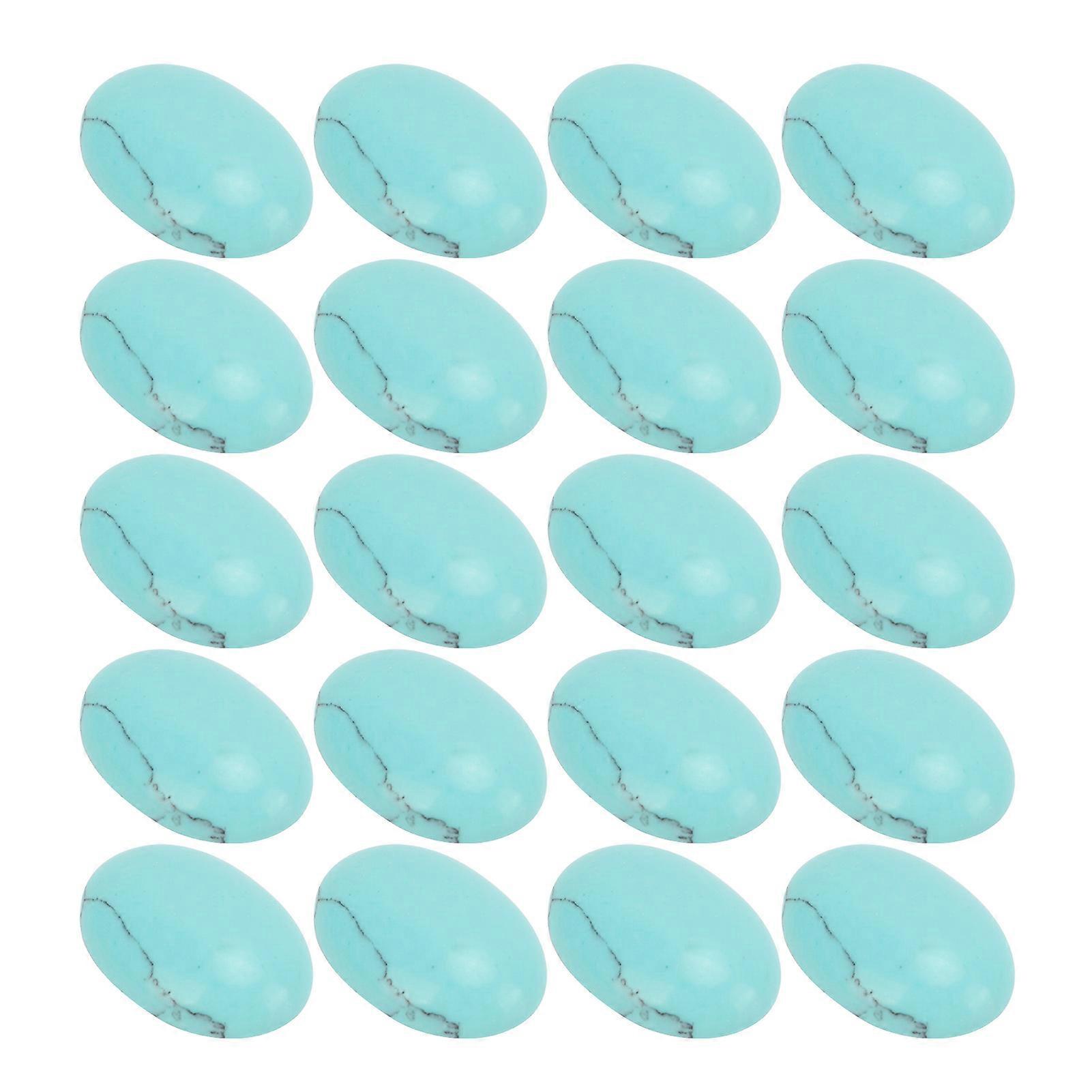 20PCS Natural Oval Flat Back Turquoise Cabochons 18x13mm