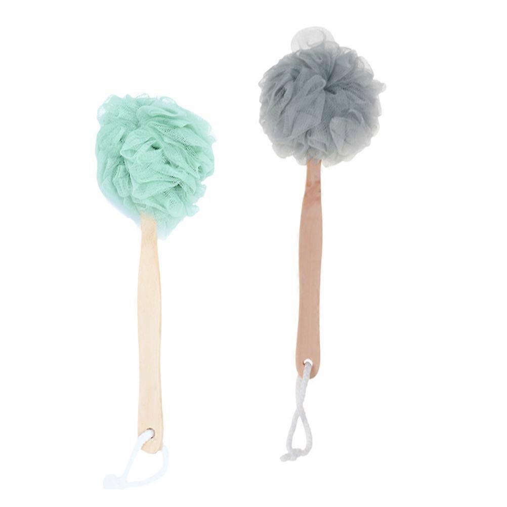 Bath Ball Long Handle Back Scrubber for Bath Use 2Pcs Ergonomic Design