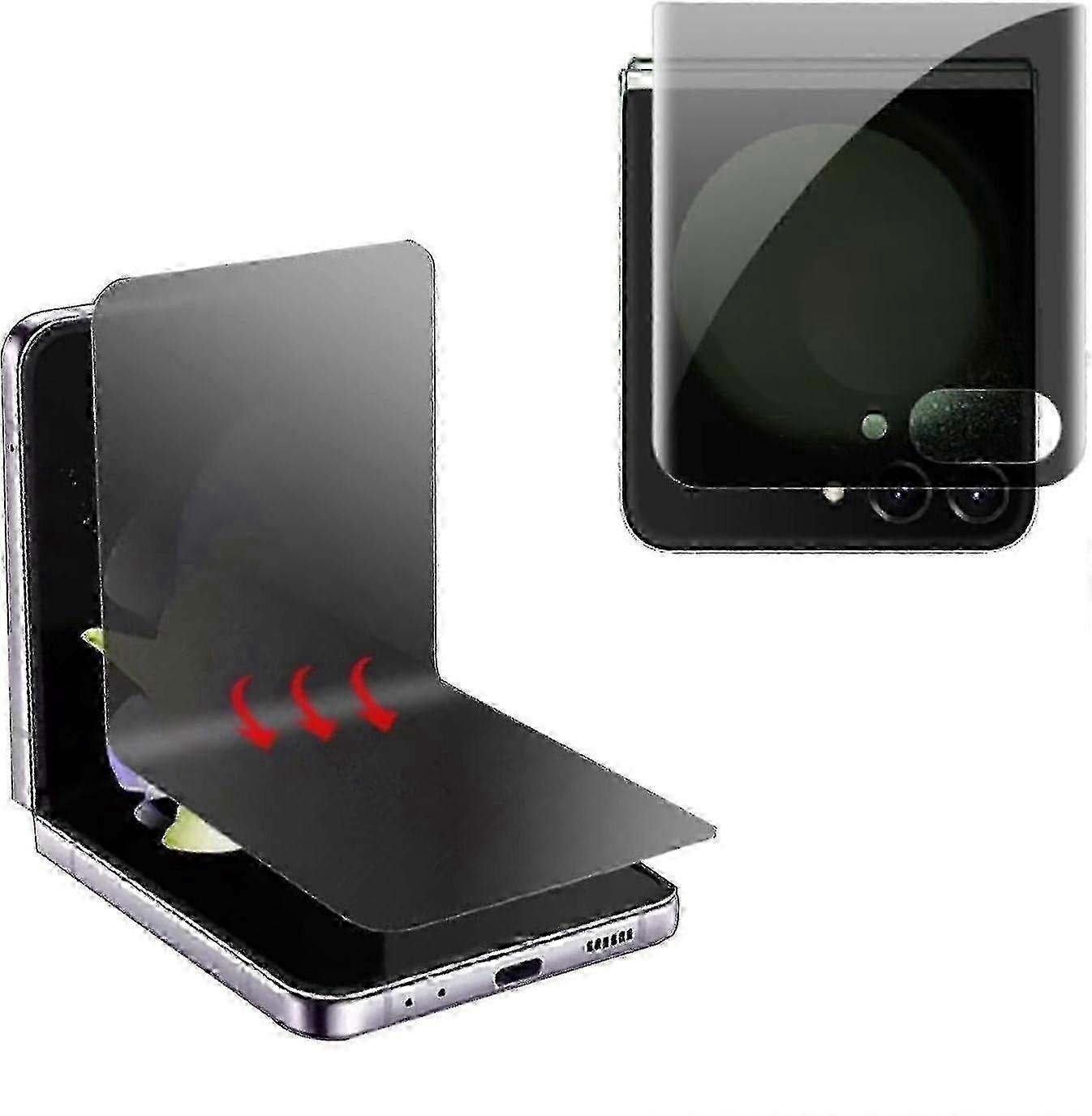 Galaxy Z Flip 5 Privacy Screen Protector Anti-Spy 2-Pack Full Coverage Inside Outside Scratch-Resistant Film