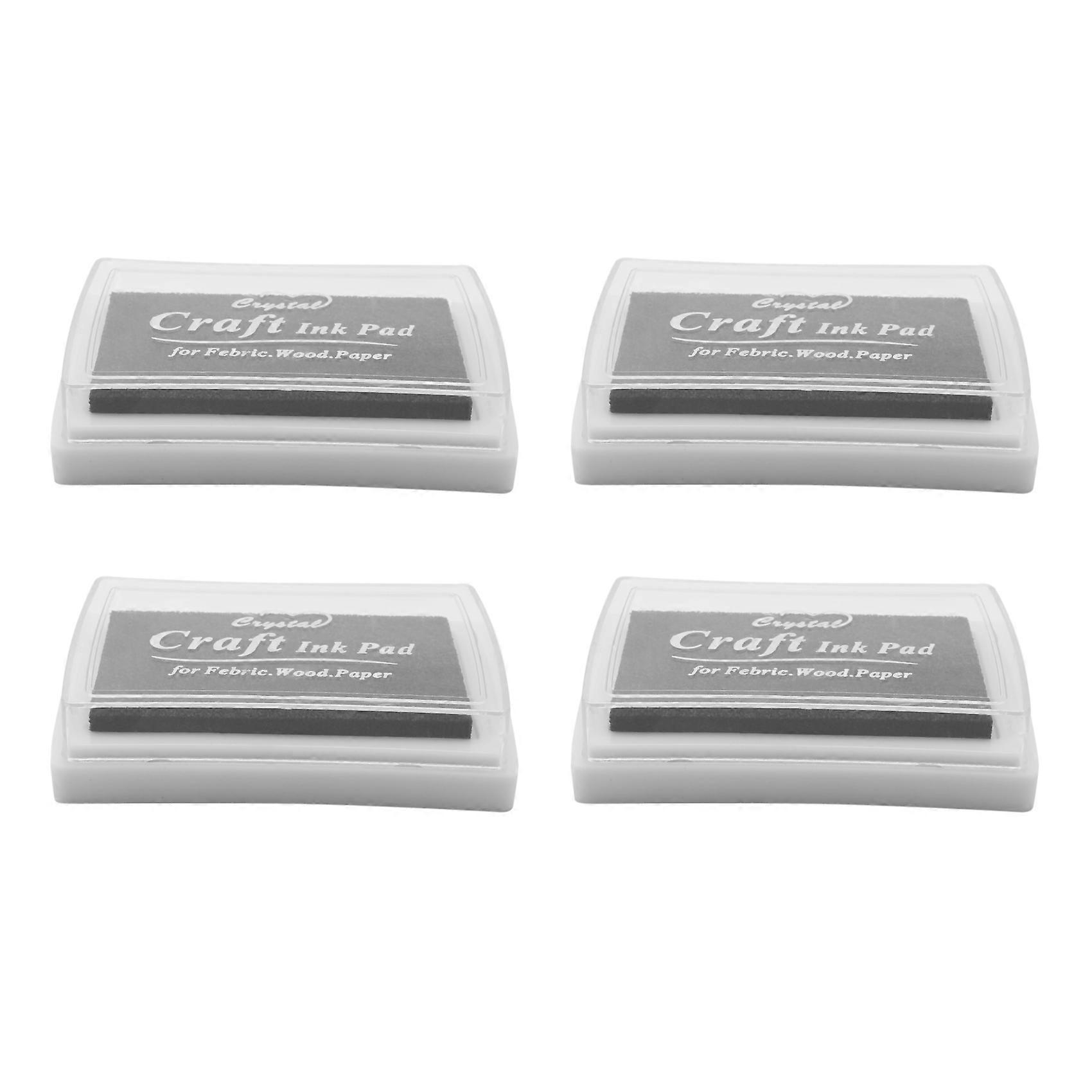 4X Black Ink Pad Inkpad Rubber Stamp Finger Print Craft Non-