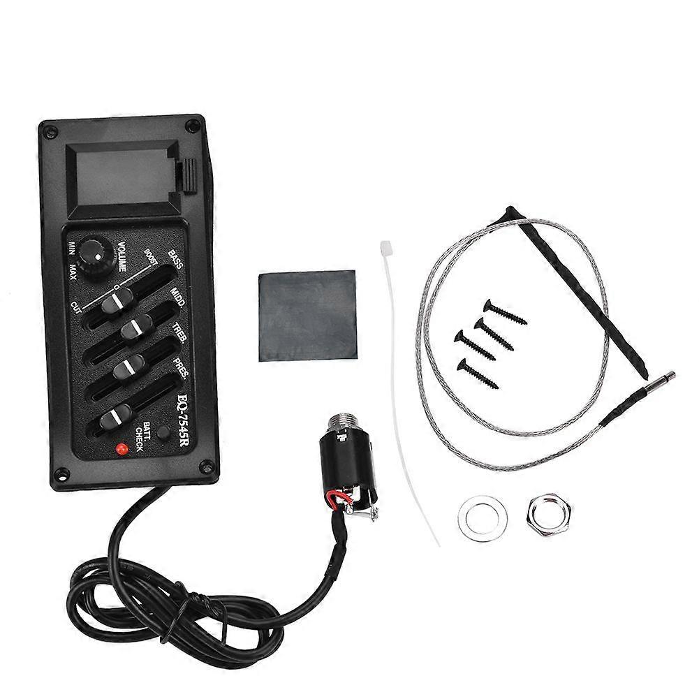 4 Band Preamp EQ Pickups Amplifier Pickup 6.5MM Output for Acoustic Guitar (without pin)