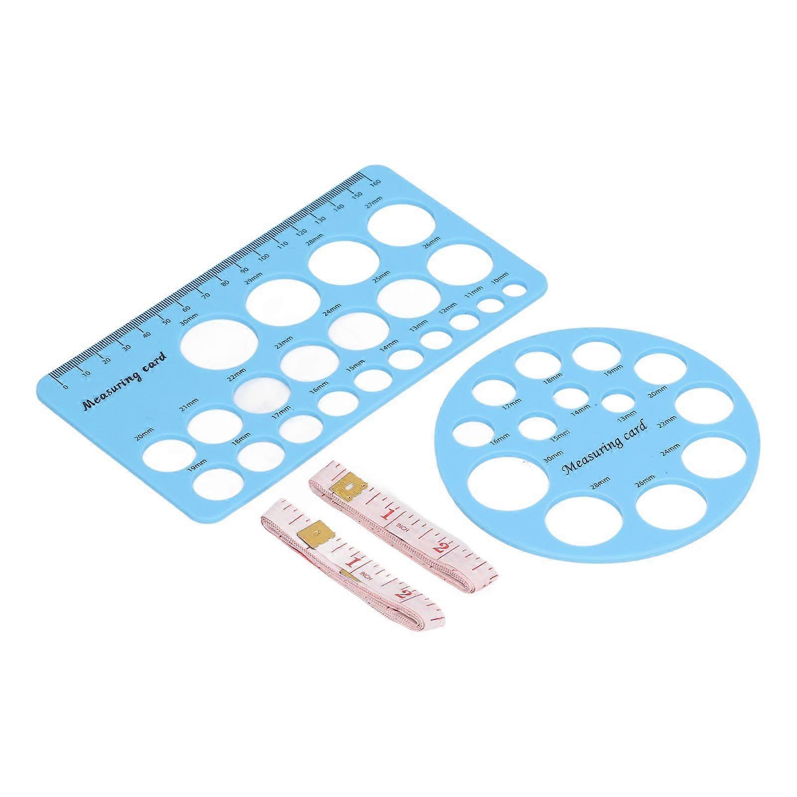 Flange Measurement Tool Sizing Nipple Rulers Set Silicone for Breast Pump Round and Rectangle Blue