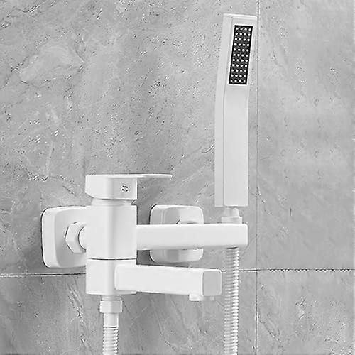 Shower Head Set Wall Mounted Black Bathroom Shower Mixer Tap With 90 Degree Swivel Spout Single Lever