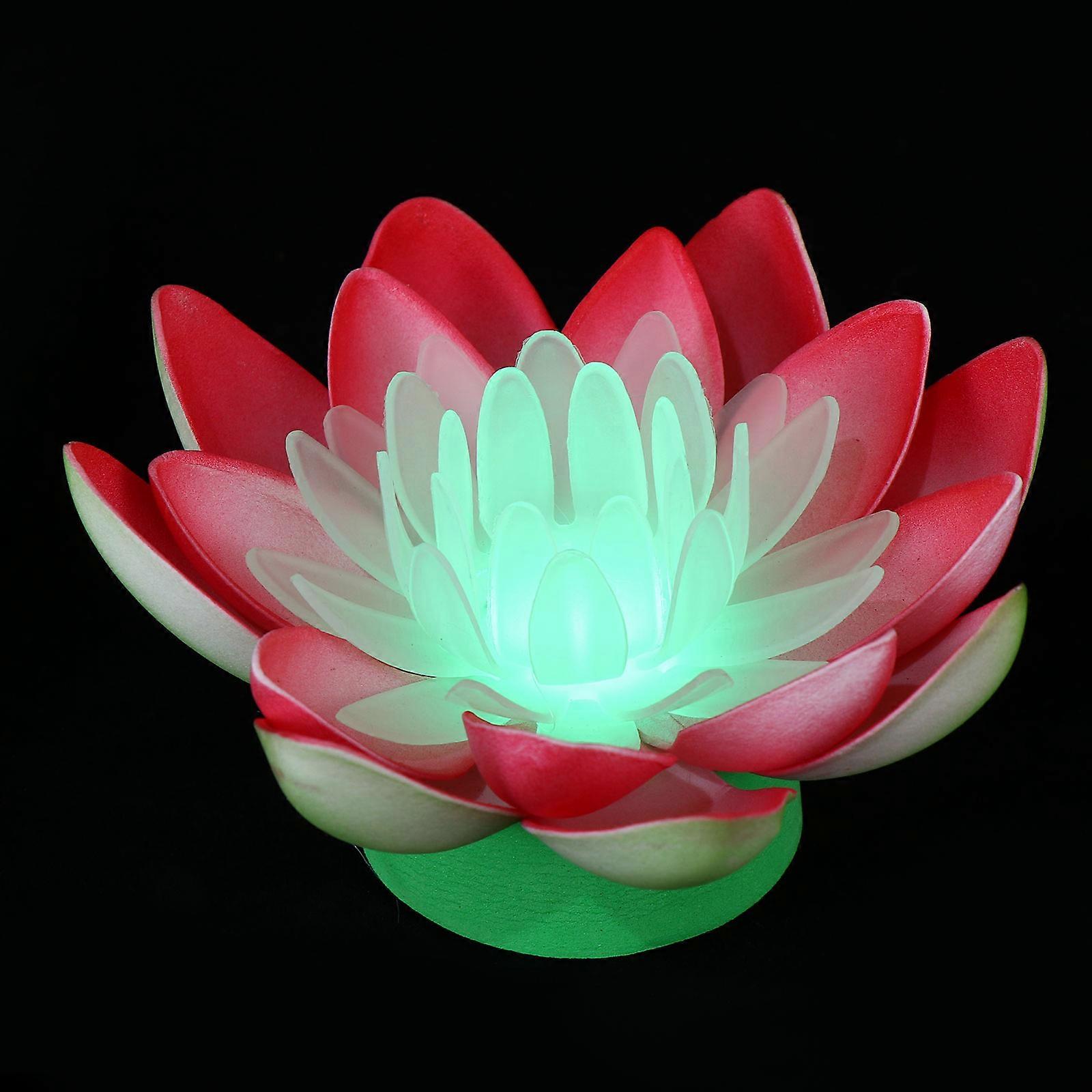 Buddhist Lotus Light Lamp for Home Decor Battery Operated Red