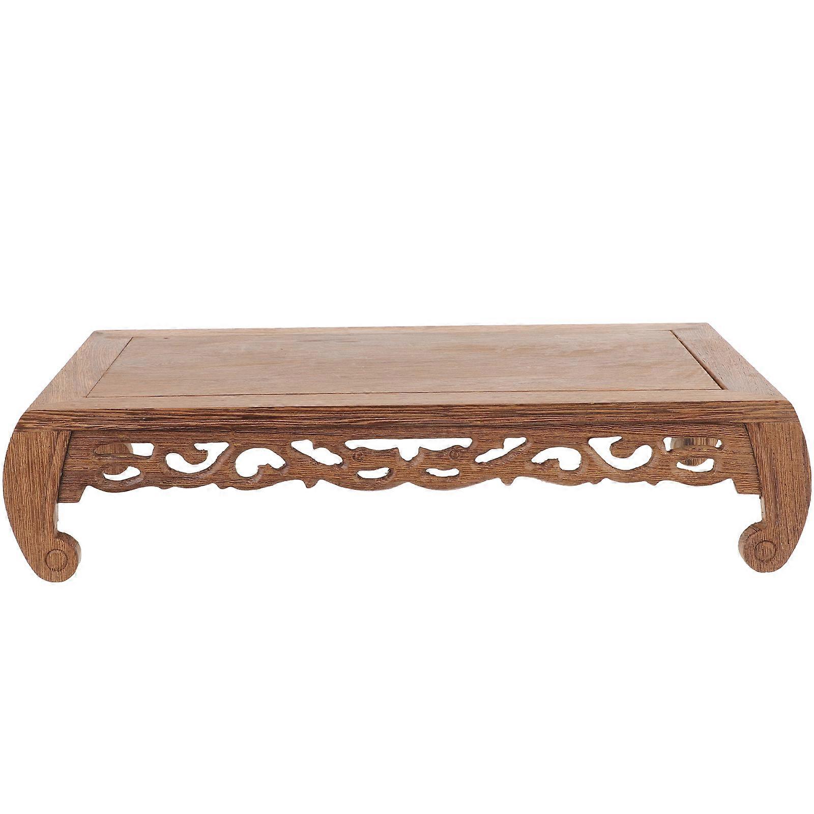 Wooden Display Stand for Vase Base 4Pcs Coffee Color Craft Planter Riser