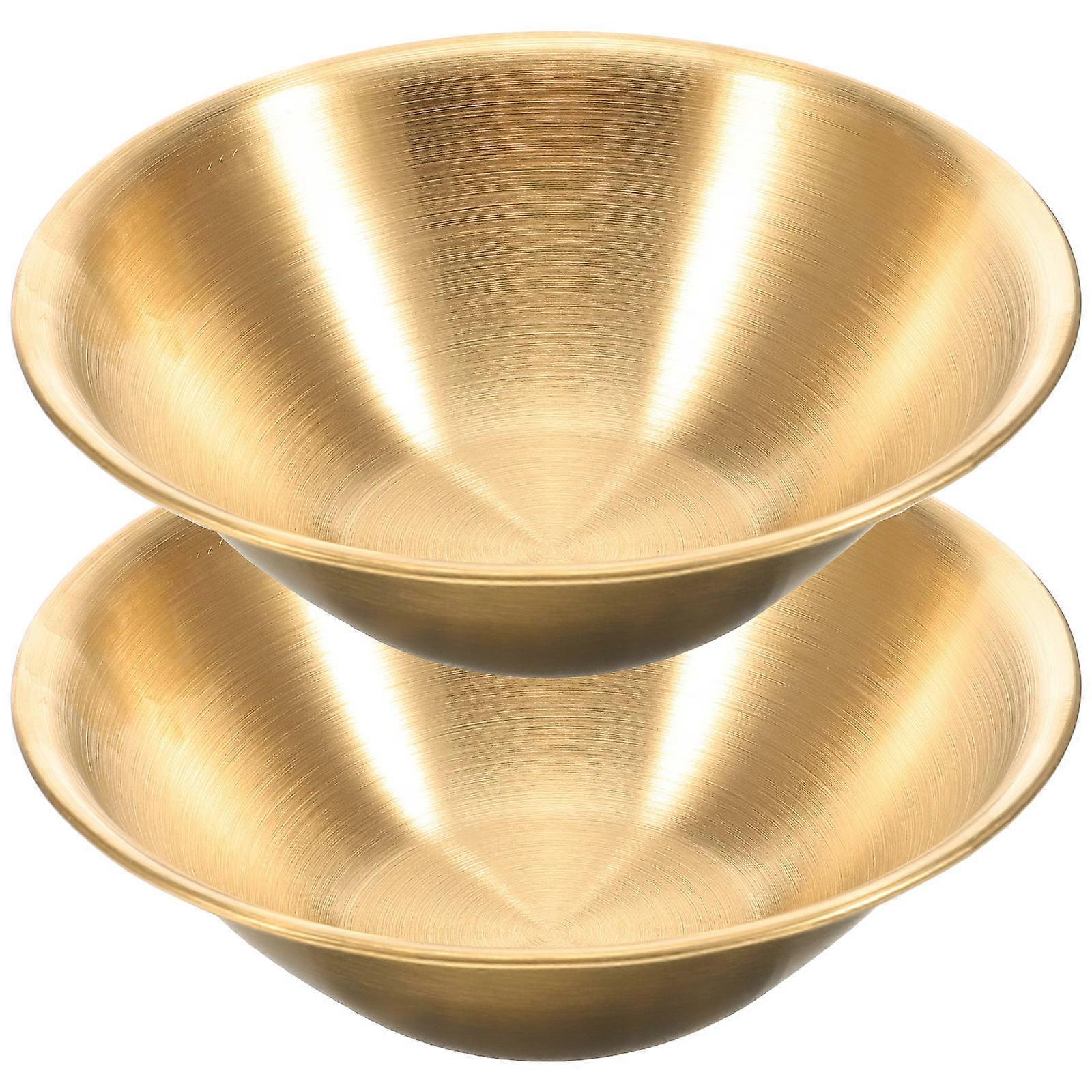 Golden Stainless Steel Multi-Function Salad Bowl for Serving 6Pcs