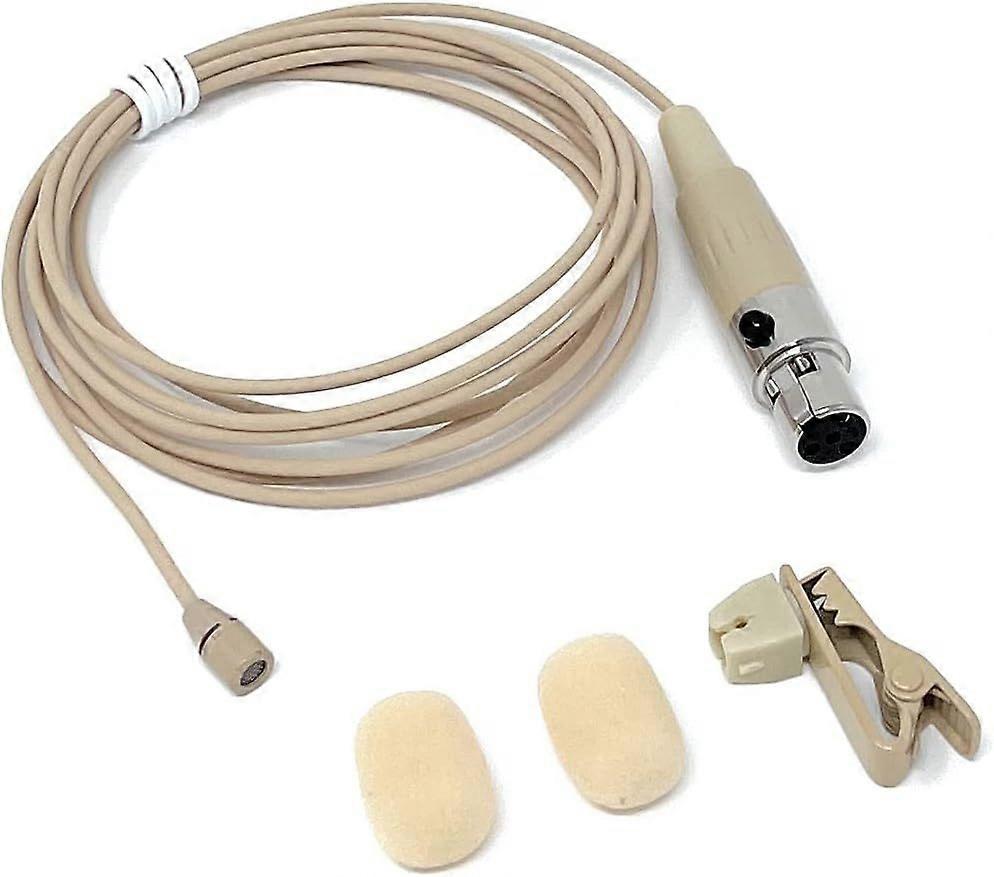 Beiges Lavalier-Ansteckmikrofon mit 4-poligem Mini-XLR TA4F für Shure