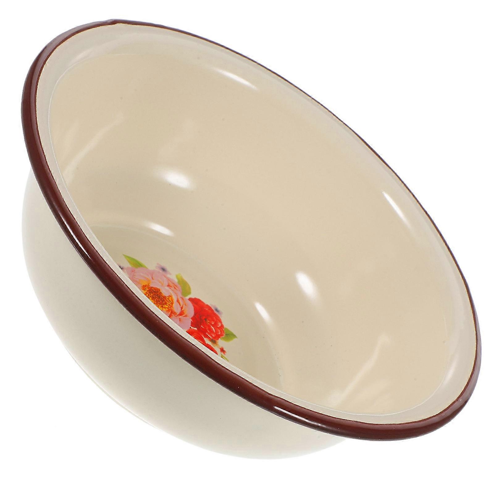 Enameled Soup Bowl Vintage Enamel Bowl Home Use Practical And Convenient 1Set