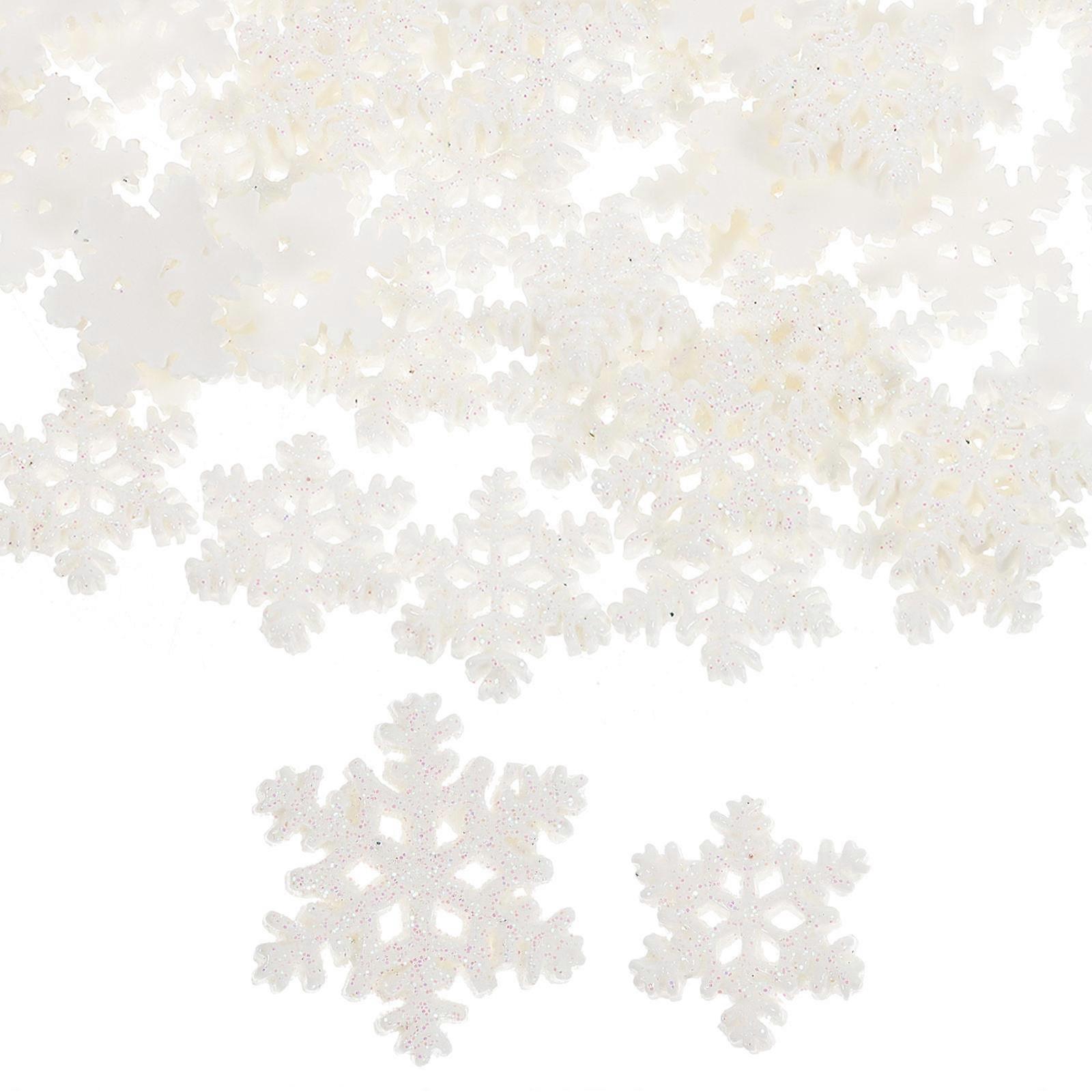 Resin Snowflake Xmas Mini Snowflake Ornament for DIY Projects 400Pcs