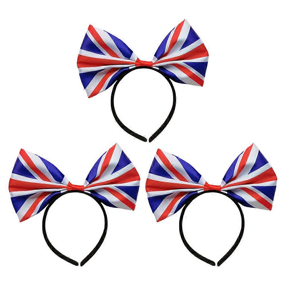 Large Bow Headbands Uk Flag Style for Party 15Pcs Set