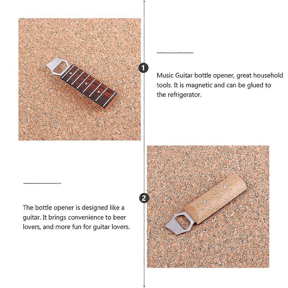 Bottle Guitar Musical Opener For Home Use Ergonomic Non-Slip Bamboo 1Set