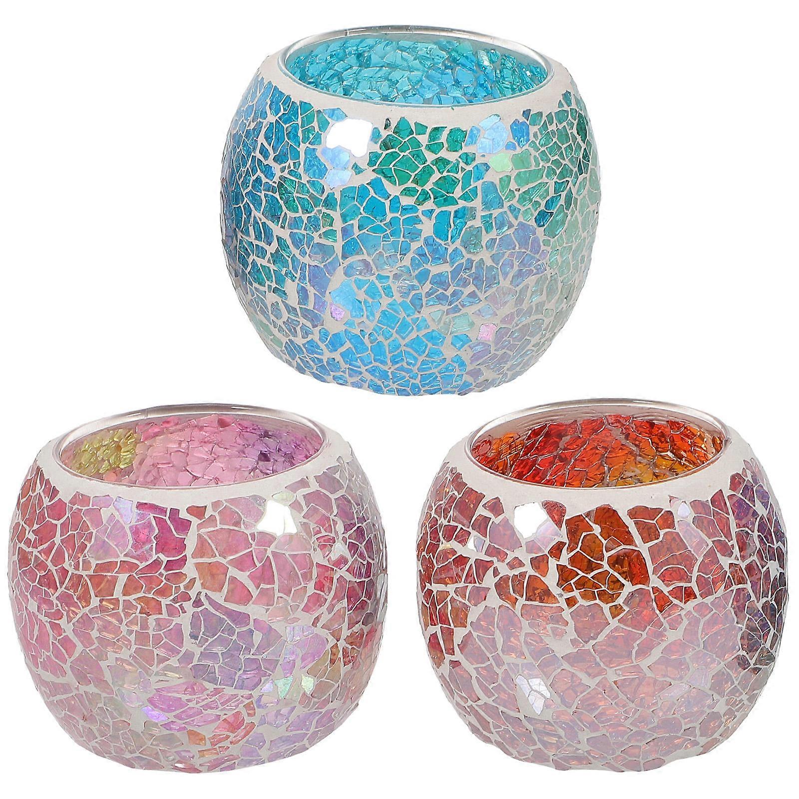 Lot de 6 bougeoirs décoratifs pour le salon, couleurs assorties, style élégant