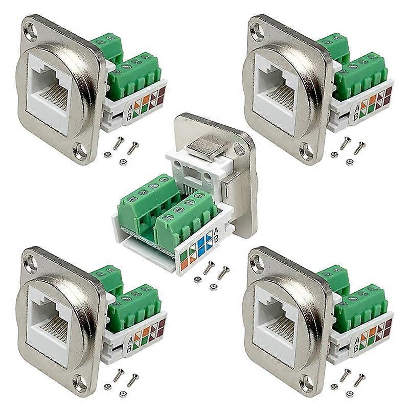 RJ45 Panel Mount Screw Terminal Adapter, RJ45/8P8C Panel Connector