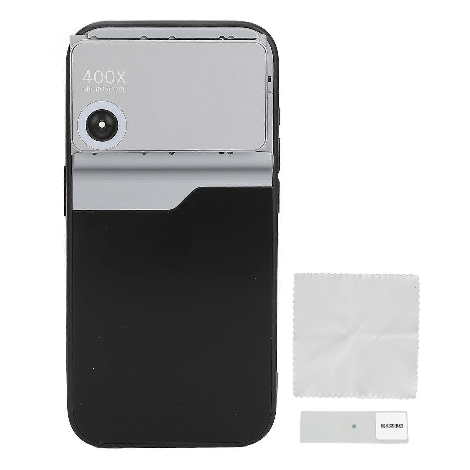 400X Phone Microscope for Iphone 15pro Full Wrap Around 400X Phone Mini Pocket Microscope with LED Light for Child Adult
