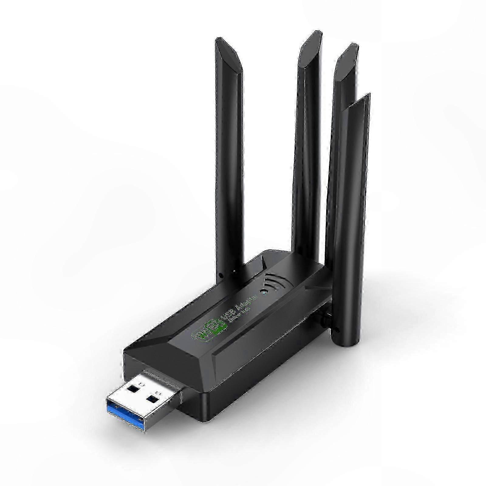 High-Speed Dual Band 2.4GHz & 5GHz Wi-Fi USB Adapter, 802.11AC USB 3.0 Wireless Network Interface with 4 Antennas for PC/Laptop