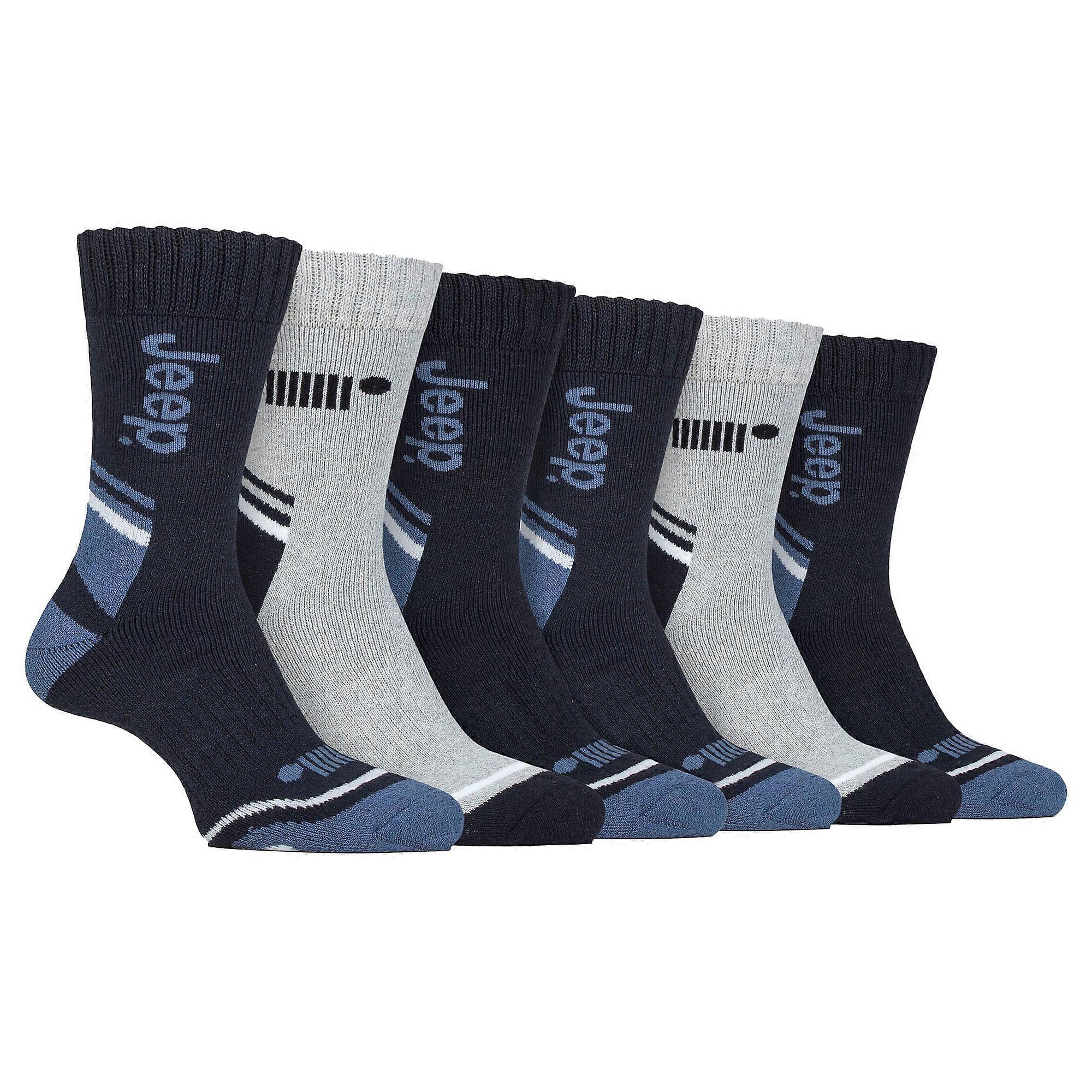Jeep - 6 Pack Mens Walking Boot Outdoor Socks for Hiking