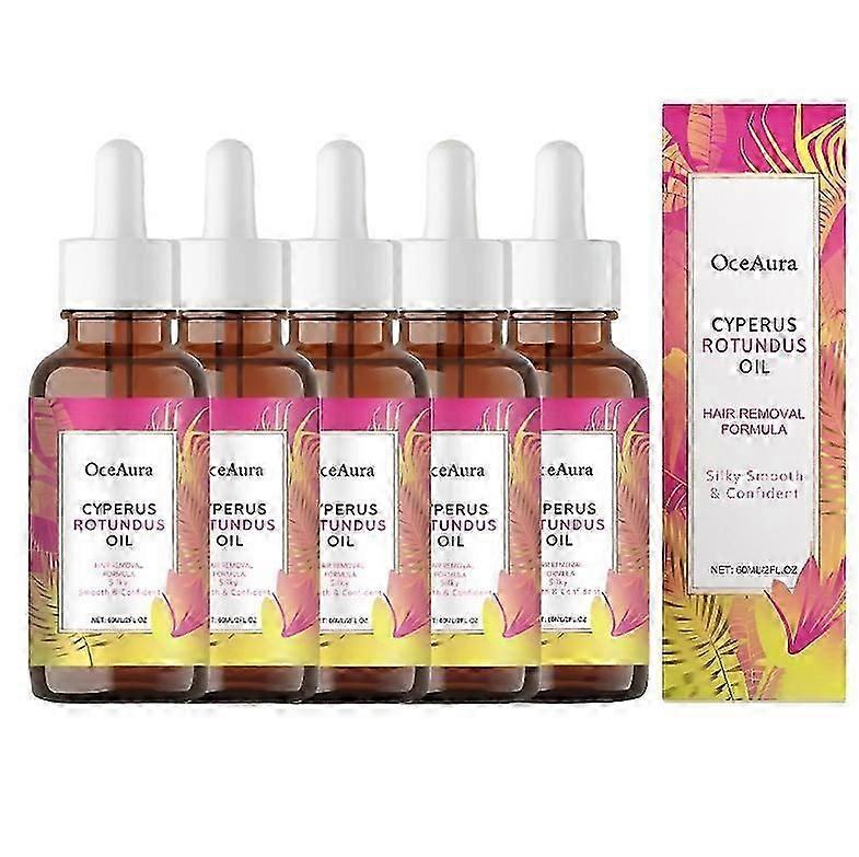 1-5x زيت سايبروس روتوندوس ، 60 مل زيت سايبر مستدير طبيعي لإزالة الشعر ، زيت السايبر المرطب والمهدئ لتقليل نمو شعر الجسم