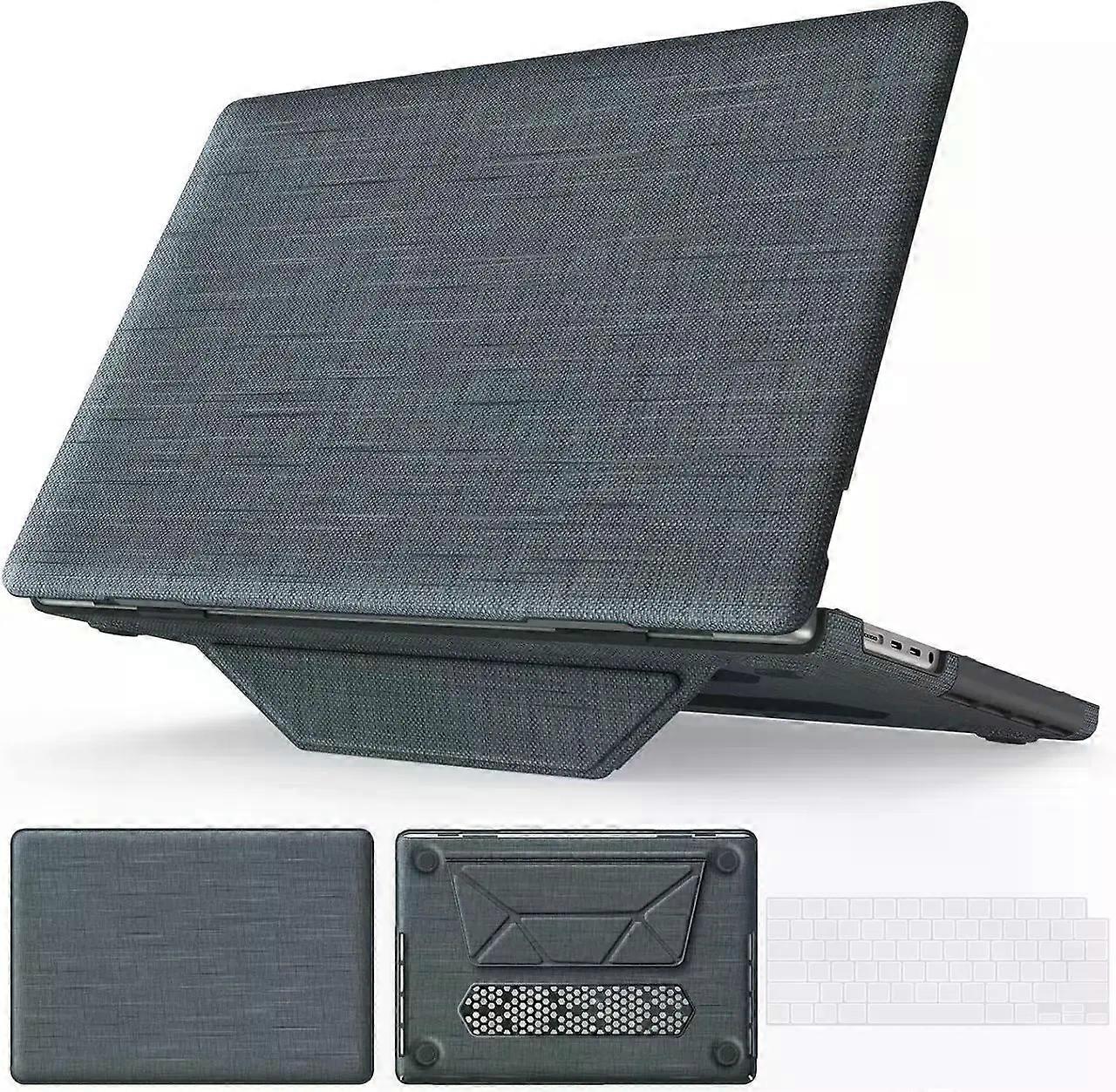 Case for MacBook Pro 16 inch 2025 2024 2023 2022 2021 M4 M3 M2 M1 A3186 A3403 A2991 A2780 A2485 Fabric Textured Hard Shell Case with Foldable Kickstan