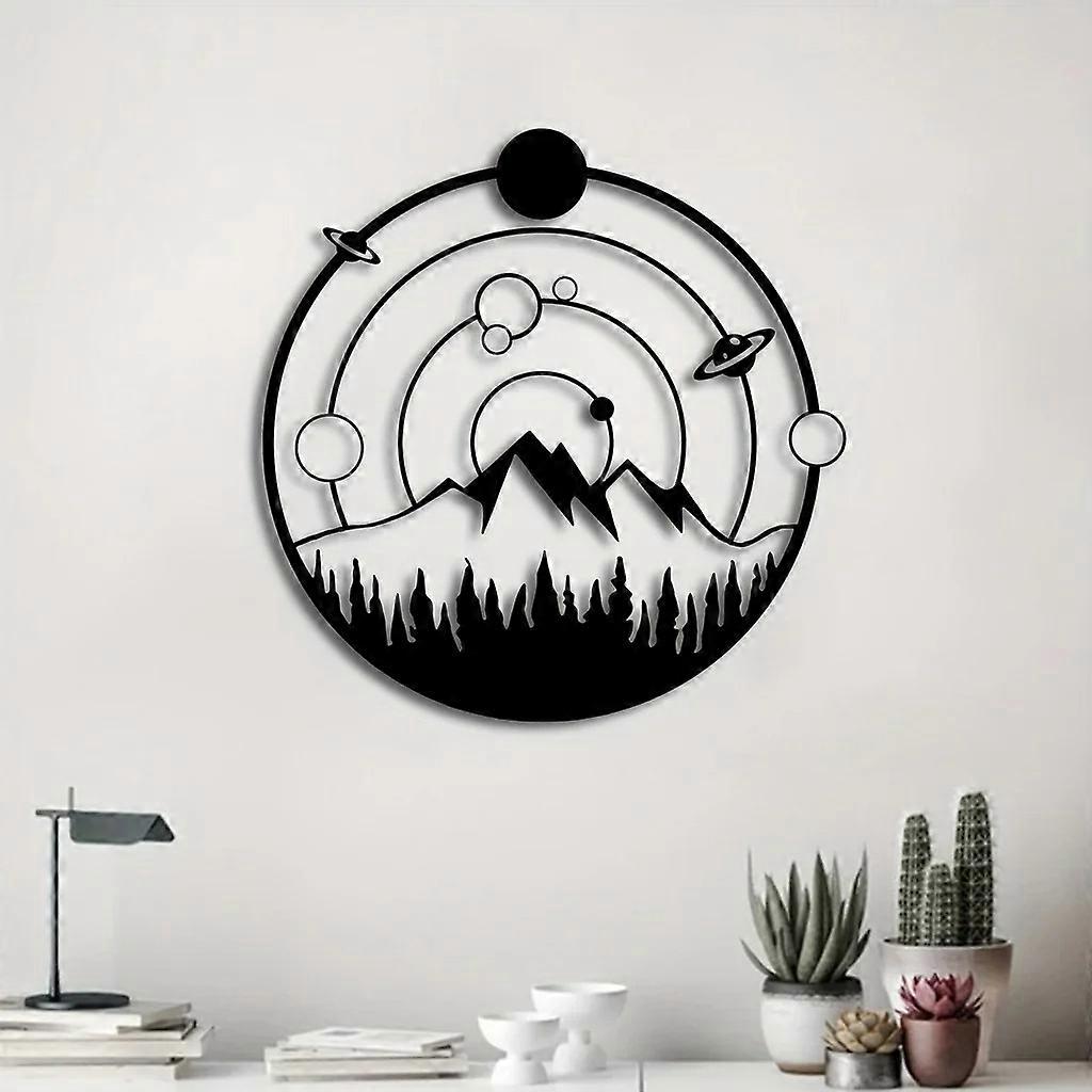 1PC Planetary Rings Hanging Metal Wall Art Décor for Home Interiors