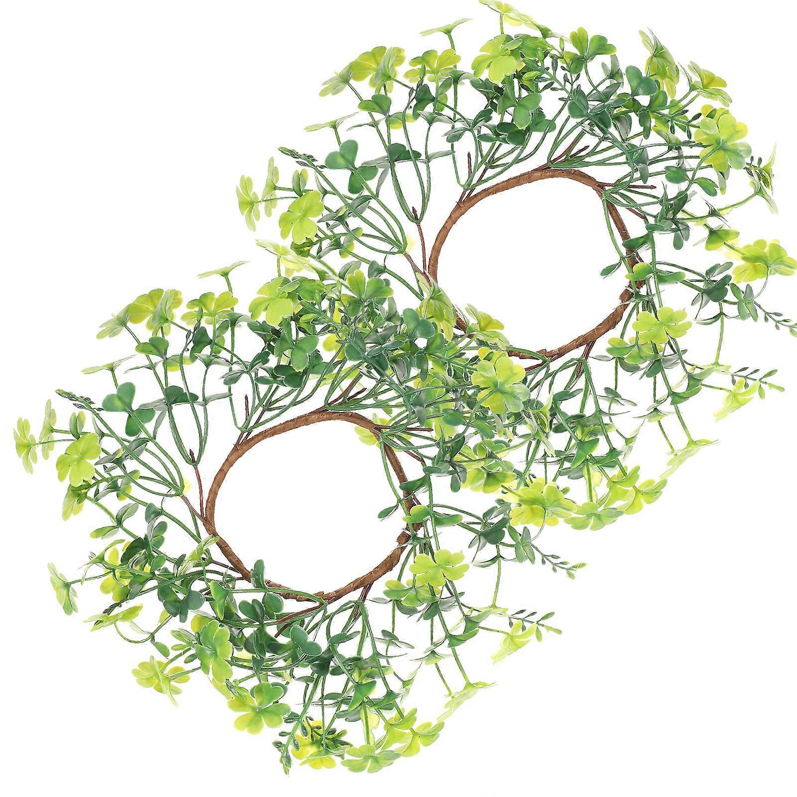 Artificial Flowers Wreath 2Pcs Designed For Family Gatherings With A Unique Green Color Enhancing Natural Touch And Decoration