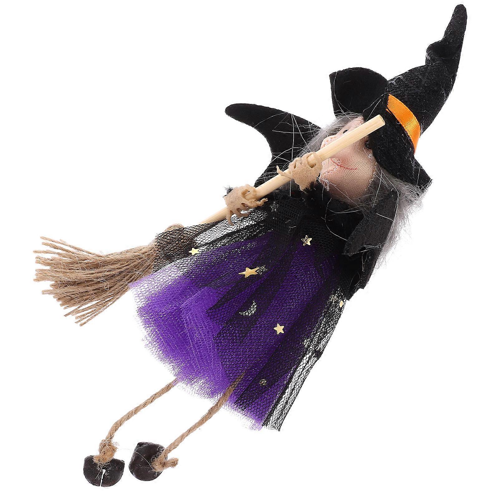 Witch Shape Halloween Party Decoration Ornament For Home And Cafe Featuring Purple Color And Unique Design Perfect For 1Set