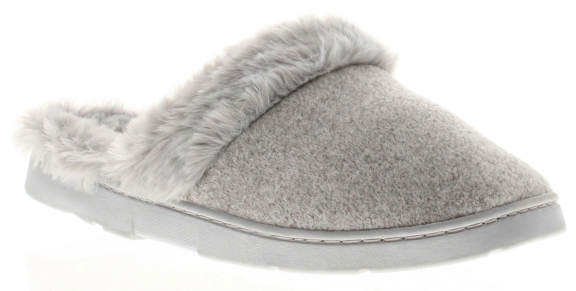 Strollers Womens Slippers Decca Slip On Mule Flat Grey