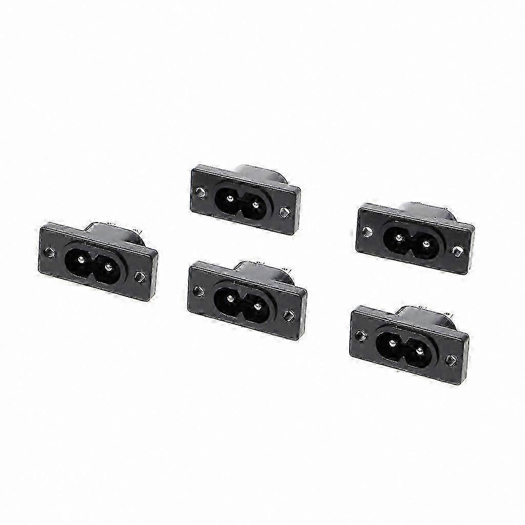 5-Pack C8 Power Inlet Sockets, 2-Terminal AC 250V 2.5A Connectors
