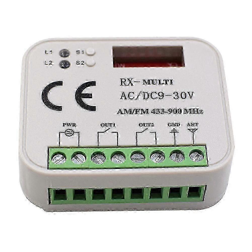 Garage Door Remote Control Receiver 2-Channel Switch for 433 868 Mhz Transmitter