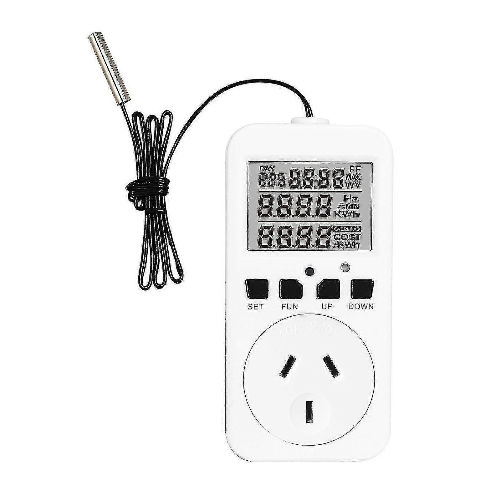 Digital Thermostat Temperature Controller Plug Socket for Greenhouse, Reptile Terrarium & Home Use - Heating/Cooling Mode, Timer Function