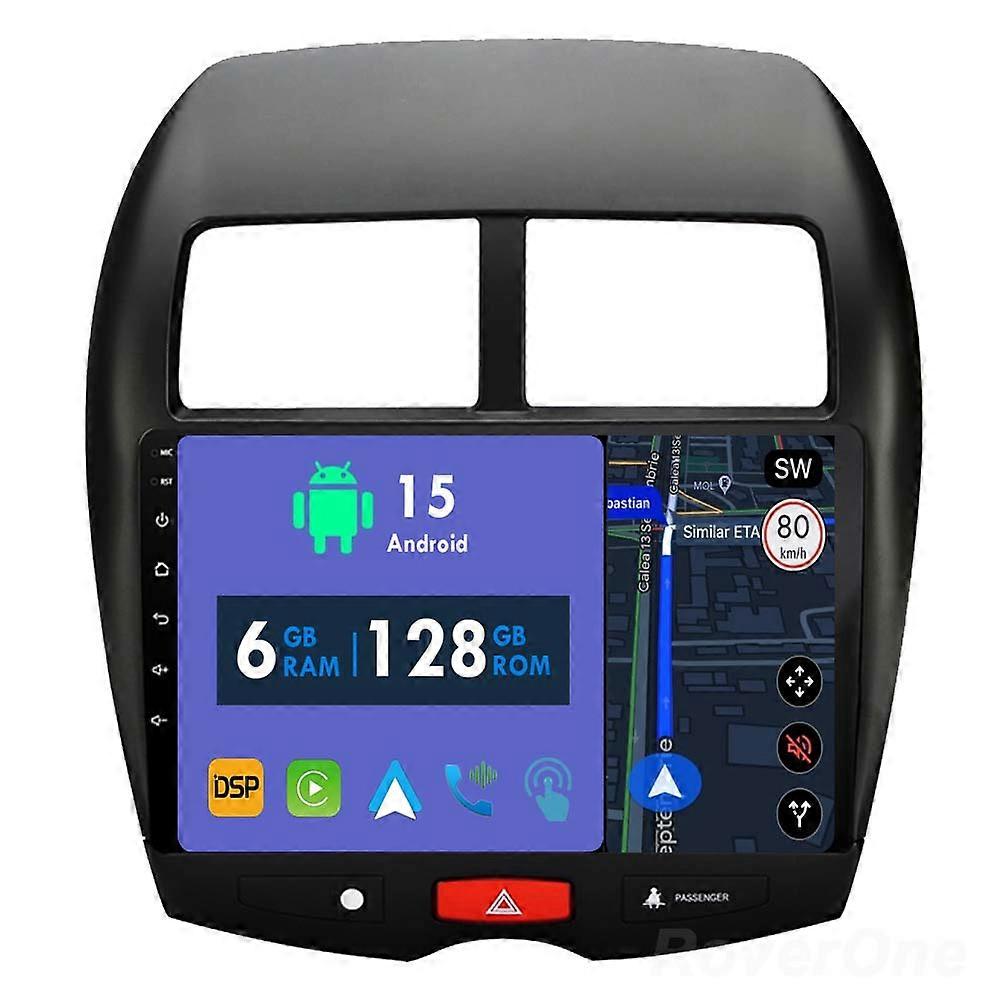 Car Radio 6G+128G CarPlay GPS Navigation Head Unit for Mitsubishi ASX 1 2010 - 2016 Android Auto Bluetooth Stereo Touch Screen