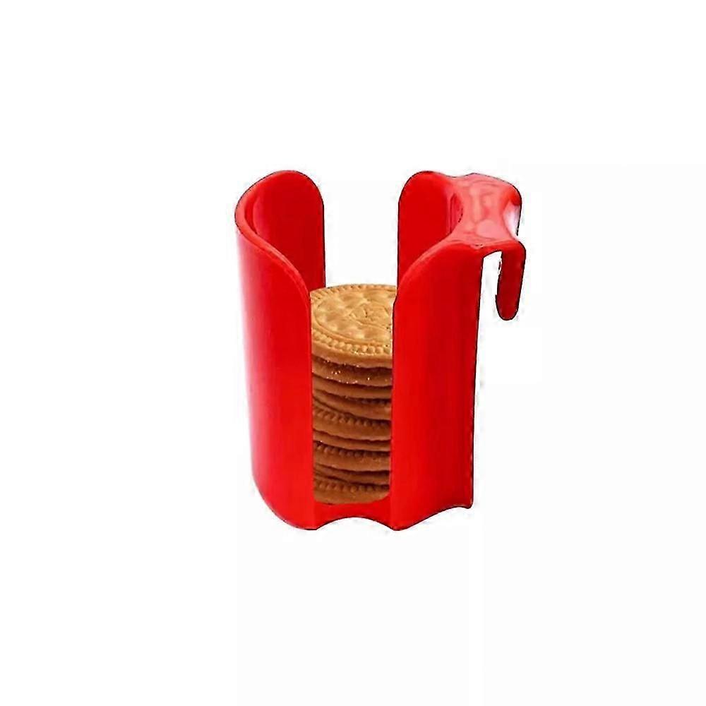 Cookie Holder Mug, Red Cookie Holder Reusable Plaastic Cup Side Cookie Organizer