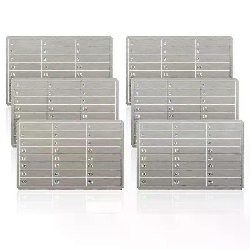 A76X-6Pcs Plates Stainless Steel Wallet Crypto Cryptocurrency Storage Crypto Wallet For Bitcoin Hardware Cold Backup