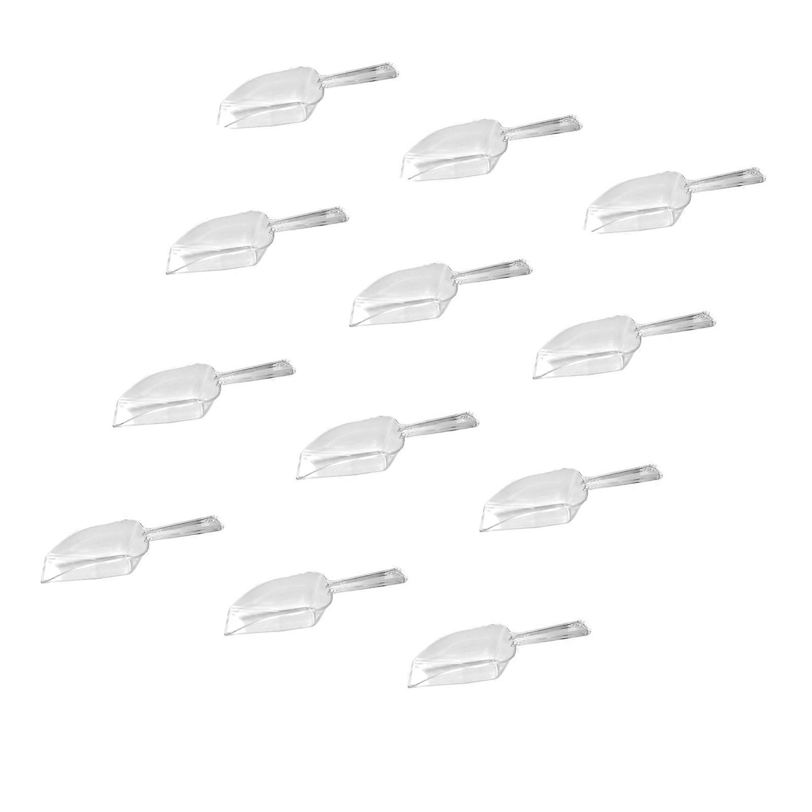 Set of 12 Practical Plastic Scoops Shovel For Ice Cubes Grains Measurement Dry Fruit Serving And Children Sand Play Tool Multicolor