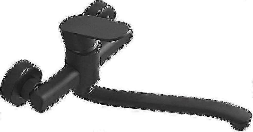 Wall Mounted Single Handle Kitchen Faucet Retro Black with 30cm Spout Length - f54 for Standard G1/2 Fittings