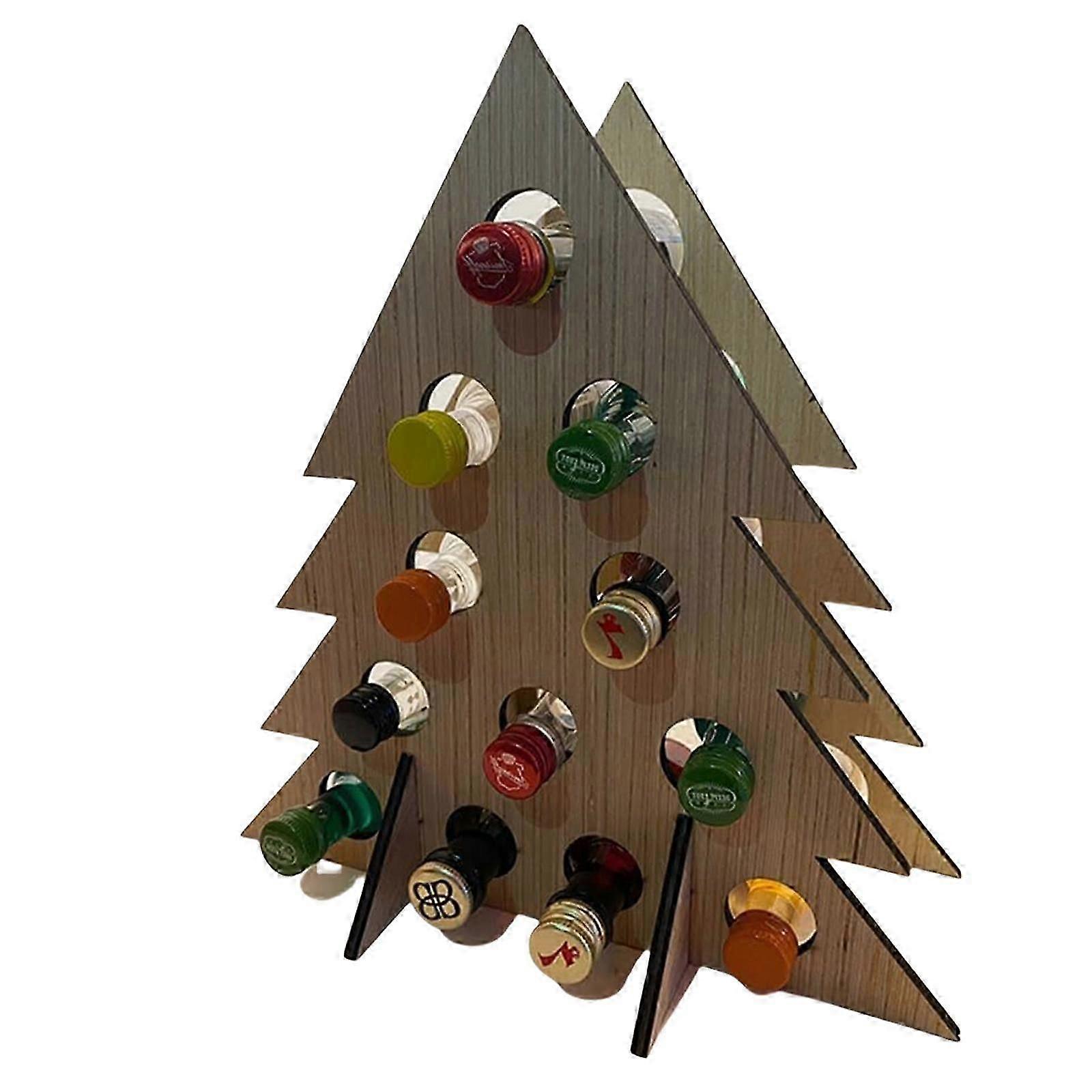 Advent Christmas Calendar Wine Rack Stylish Wood Advent Calendar Wine Stand Rack for Home Entertaining and Bar Use
