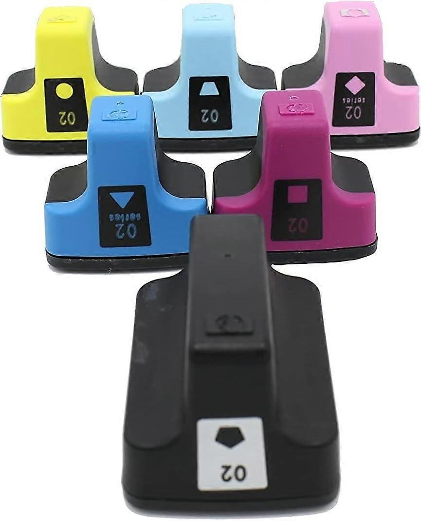 Generic Compatible Ink Cartridge Replacement for HP 02 (Black, Multicolor, 6-Pack)