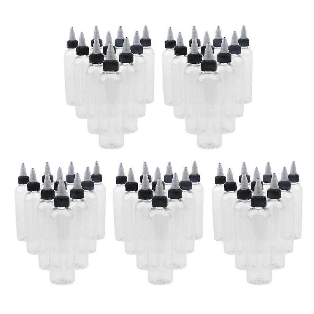50 stk tom plastklemmeflaske med twist top cap tip applikator 120ml