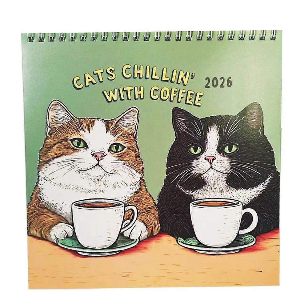 2026 Cat Calendar Large Monthly Grids High Quality Print Perfect Gift For Cat And Book Lovers Wall Decor Organization