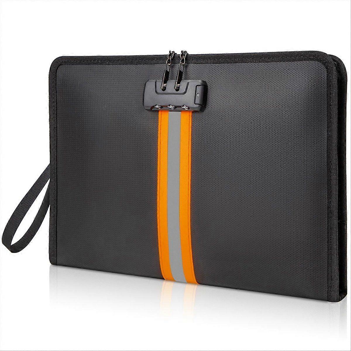 Fireproof Document Bag with Lock,13x9.2Inch Fireproof Money Bag,with Zipper and Lock,Suitable for T