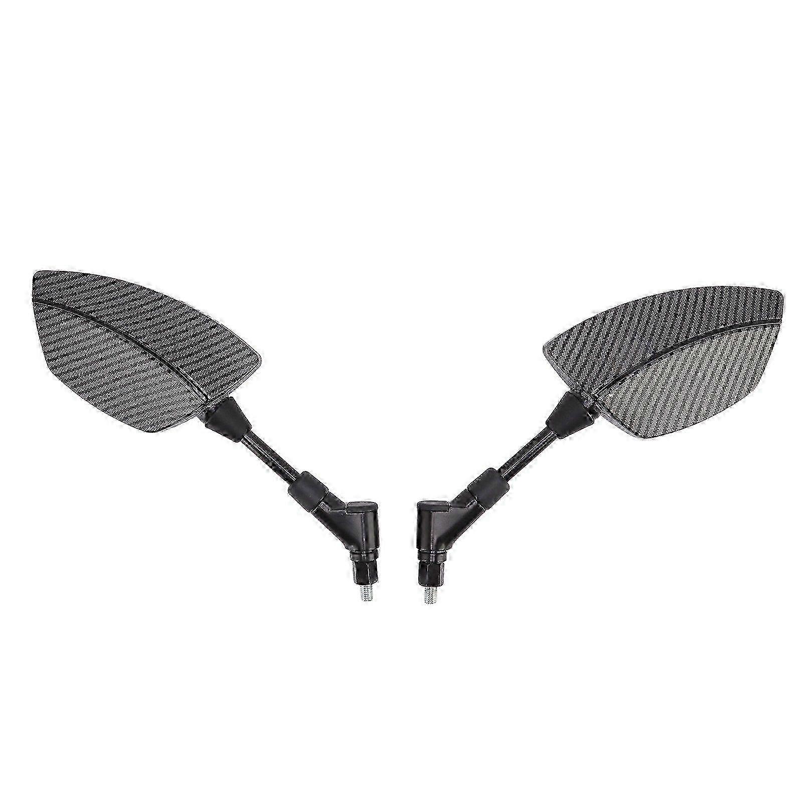 Pair Motorcycle Rear View Mirror 360 Degree Rotation Convex Glass Universal for Scooters ATVs with 8mm Base